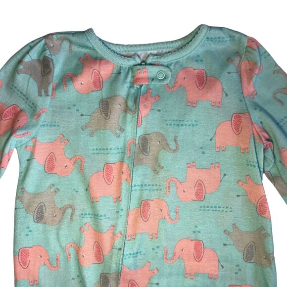 Infant Footed Pajamas 2 Pk Elephants and Flamingos Size 24M - Picture 9 of 13